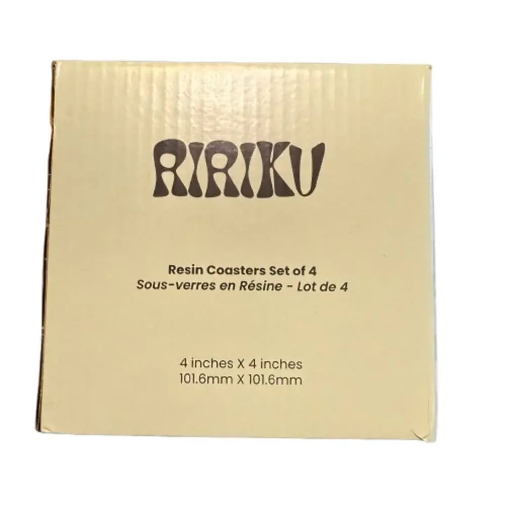 Ririku Set of 4 Resin Coasters NWT